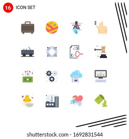 Group of 16 Modern Flat Colors Set for military; hummer; leak; swipe; gesture Editable Pack of Creative Vector Design Elements