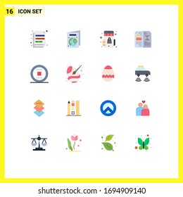 Group of 16 Modern Flat Colors Set for control; layout; marketplace; editorial; book Editable Pack of Creative Vector Design Elements
