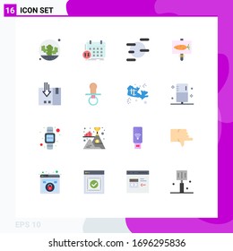 Grupo de 16 colores planos modernos para la flecha; Pascua; nombramiento; huevo; uranus Editable Pack de Elementos de diseño de vectores creativos