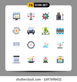 Group of 16 Modern Flat Colors Set for cash; hospital; test tube; healthcare; plugin Editable Pack of Creative Vector Design Elements