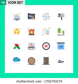 Gruppe von 16 modernen Flachfarben für chemische Stoffe; chemisch, sicherer Ordner; Einkaufen; Box Editable Pack von Design-Elementen für kreative Vektorillustration