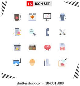 Group of 16 Modern Flat Colors Set for promotion; marketing; computer; cleaning; soup Editable Pack of Creative Vector Design Elements
