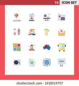 Group of 16 Modern Flat Colors Set for acumulator; marketing; card; finance; screen Editable Pack of Creative Vector Design Elements
