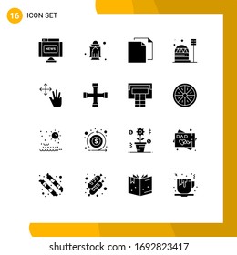 Group of 16 Modern Solid Glyphs Set for habitation; construction; pray; colony; file Editable Vector Design Elements