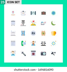 Group of 25 Flat Colors Signs and Symbols for develop; global; interaction; medicine; bag Editable Vector Design Elements