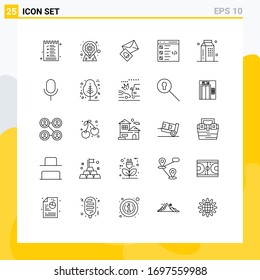 Group of 25 Lines Signs and Symbols for list; develop; pin; coding; easter Editable Vector Design Elements
