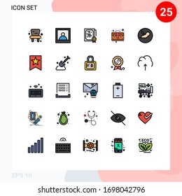 Gruppe von 25 modernen, voll gefüllten Flachfarben für medizinische Zwecke; Biologie; Stempel; Baby; Design-Elemente für geschäftlich bearbeitbare Vektorillustrationen