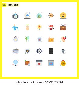 Group of 25 Modern Flat Colors Set for halloween; ad; growing; advertising submission; advertising Editable Vector Design Elements