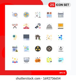 Group of 25 Modern Flat Colors Set for report; page; photo; data; syringe Editable Vector Design Elements