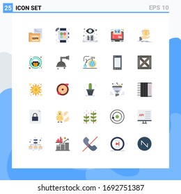 Group of 25 Modern Flat Colors Set for gift; online; learning; webinar; e Editable Vector Design Elements