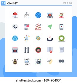 Group of 25 Modern Flat Colors Set for mask; serving; global; website; speed Editable Vector Design Elements