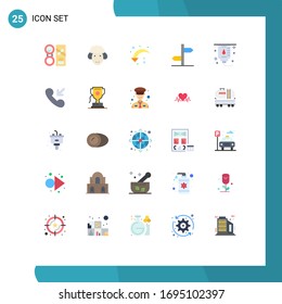 Gruppe von 25 modernen Flachfarben für die Gesundheitsversorgung; Bord; Feder; logistisch, Nach unten links Bearbeitbare Vektorillustration-Design-Elemente