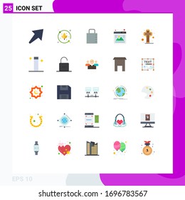 Group of 25 Modern Flat Colors Set for saint; ireland; protect; cross; seo Editable Vector Design Elements