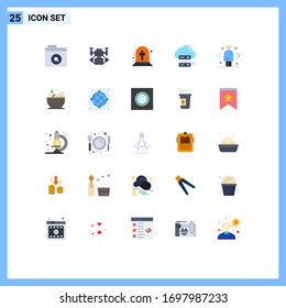 Group of 25 Modern Flat Colors Set for decision; business; halloween graveyard cross; share; data Editable Vector Design Elements
