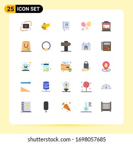 Group of 25 Modern Flat Colors Set for water; spring; book; sports; badminton Editable Vector Design Elements