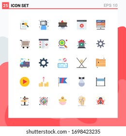Group of 25 Modern Flat Colors Set for seo; christmas; blogger; celebration; person Editable Vector Design Elements