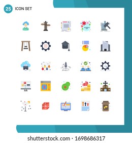 Group of 25 Modern Flat Colors Set for gift; day; sign; paper; deal Editable Vector Design Elements