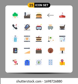 Group of 25 Modern Flat Colors Set for transport; left; environment; arrow; decoration Editable Vector Design Elements