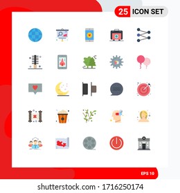 Group of 25 Modern Flat Colors Set for science; medical; mobile; healthbag; handbag Editable Vector Design Elements