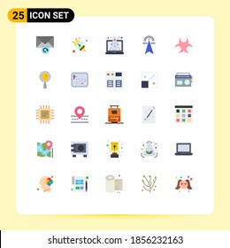 Group of 25 Modern Flat Colors Set for sign; bio; speedup; computing; power Editable Vector Design Elements