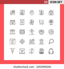 Group of 25 Modern Lines Set for business; funding; internet; finance; business Editable Vector Design Elements