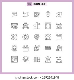 Group of 25 Modern Lines Set for network; arrows; seo; map; pin Editable Vector Design Elements