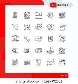Group of 25 Modern Lines Set for development; medical; houses; analysis; petri Editable Vector Design Elements