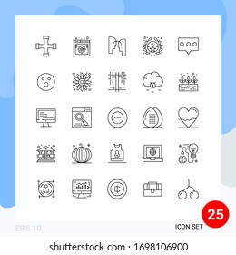 Group of 25 Modern Lines Set for comment; star; web; badge; transfer Editable Vector Design Elements