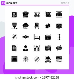 Group of 25 Modern Solid Glyphs Set for shipping; package; marketing; delivery; real Editable Vector Design Elements