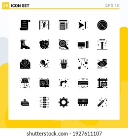 Group of 25 Solid Glyphs Signs and Symbols for medical; health; rulers; clinic; skip Editable Vector Design Elements
