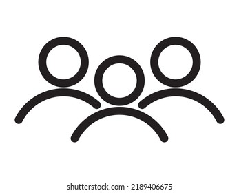 Group of 3 people thin line icon