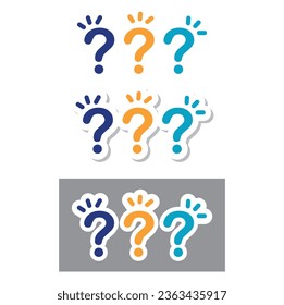 Group of 3 question marks, icon, vector.