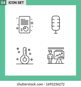 Group of 4 Filledline Flat Colors Signs and Symbols for growth; form; strategic; sport; medicine Editable Vector Design Elements