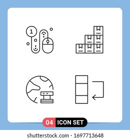 Group of 4 Filledline Flat Colors Signs and Symbols for business; data; pay; boxes; network Editable Vector Design Elements