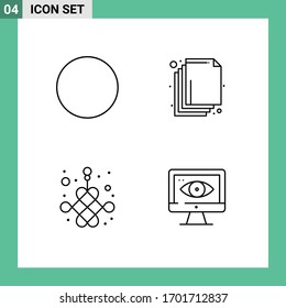 Group of 4 Filledline Flat Colors Signs and Symbols for connection; year; arrange; chinese; security Editable Vector Design Elements