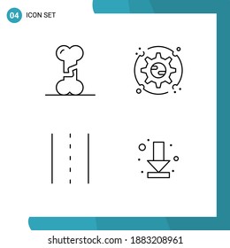 Grupo de 4 signos y símbolos de color plano de línea llena para hueso; infraestructura; humanos; configuración; elementos de diseño de vectores editables de ruta de acceso