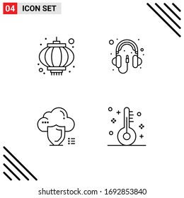 Group of 4 Modern Filledline Flat Colors Set for chinese; secure; travel; hardware; safety Editable Vector Design Elements
