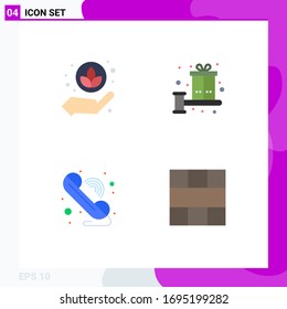 Grupo de 4 Iconos planos modernos para plantas; comunicación; equilibrio; presente; elementos de diseño de vectores editables para WiFi
