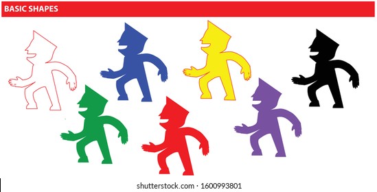 a group of 7 child silhouettes. for use in simple illustrations and diagrams