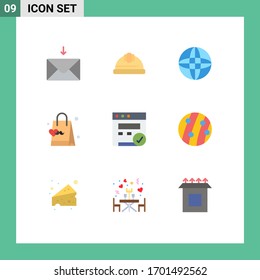 Grupo de 9 signos y símbolos de color plano para la dandruff; seo; internet; navegador; elementos de diseño de vectores editables del día del padre