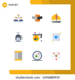 Group of 9 Modern Flat Colors Set for design; advertisement; beach; technology; pot Editable Vector Design Elements