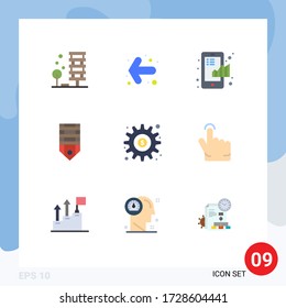 Group of 9 Modern Flat Colors Set for tag; rank; business; military; statistical Editable Vector Design Elements