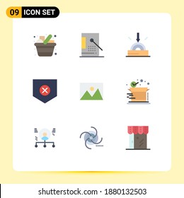 Group of 9 Modern Flat Colors Set for x; security; development; protect; software Editable Vector Design Elements