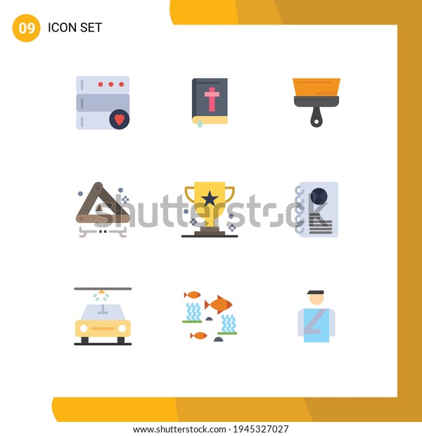 Group of 9 Modern Flat\
Colors Set for game; award; paint; sign; emergency Editable Vector\
Design Elements