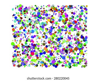 Group of abstract balls of different colours floating in a 3D space, with transparent background.