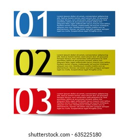 Group of Abstract Header Designs with Numbers