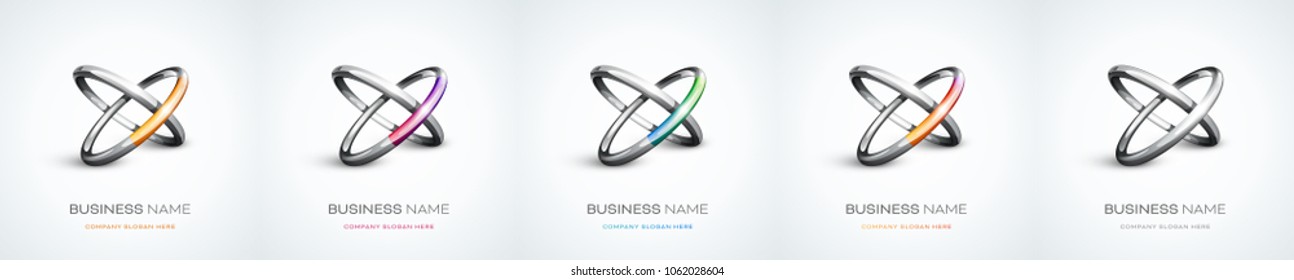 Logo-Design der Gruppe abstrakter Ringe