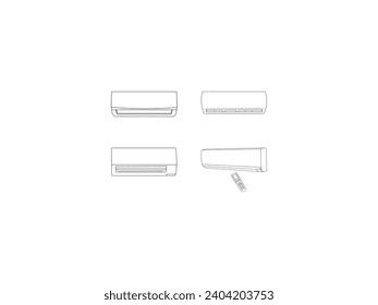 Icono de Grupo de Ac Esquema aislado en fondo blanco. Ilustración vectorial