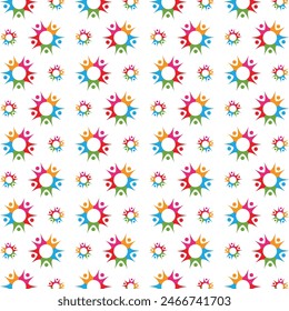 Group actionable trendy multicolor repeating pattern vector illustration design