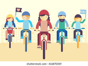 Group Of Activism Cyclist On Critical Mass